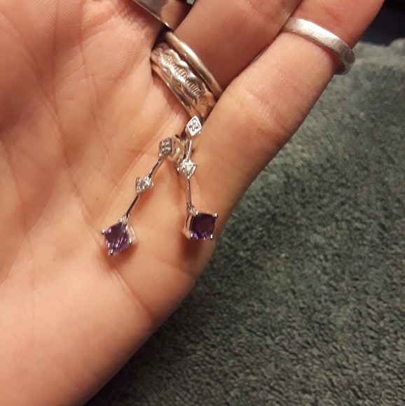 Sterling silver Amethyst earrings - Picture 5 of 5